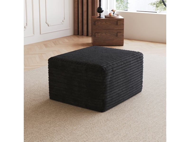 Ottomane noire y172 – repose-pieds moderne pour salon | mobilier design et confort - Conforama B