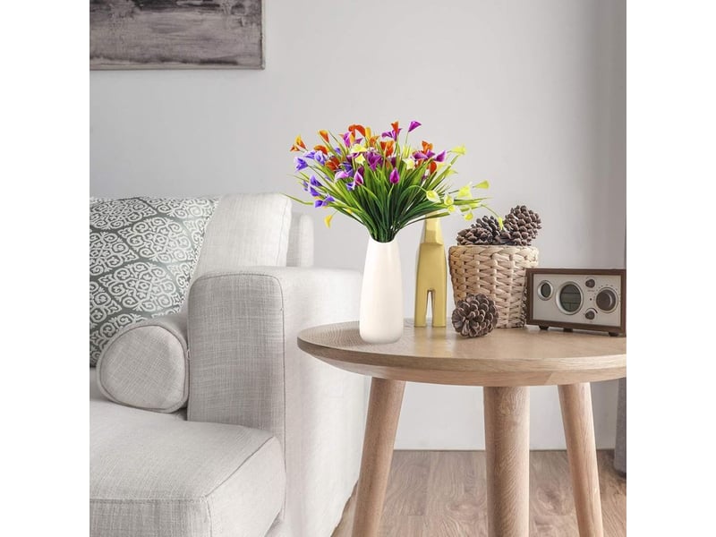  Lys artificiels, fleurs artificielles décoratives, bouquet de plantes artificielles, adaptés à la décoration intérieure et extérieure, idéal pour la maison, le jardin, le bureau, la cuisine, la tabl  - Conforama D