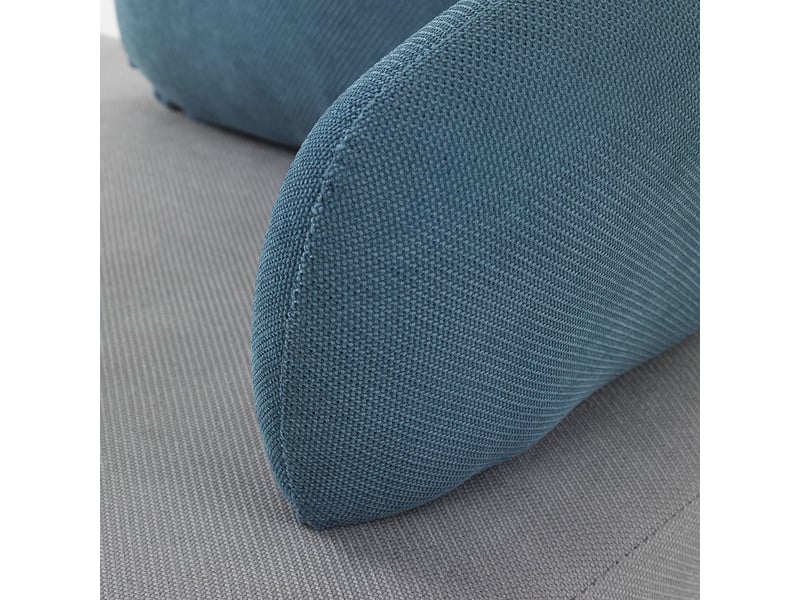 Canapé d'angle rembourré avec dossier et accoudoirs en tissu kiki - turquoise  - Conforama D