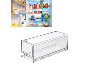 Organiseur de tiroir pour réfrigérateur, grande capacité, transparent, bac de rangement coulissant pour réfrigérateur