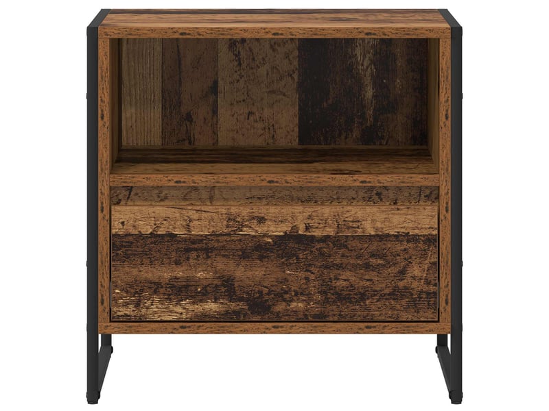 Table de chevet - cabinet de chevet - table de nuit 2 pièces bois ancien 50 x 39,5 x 50 cm - Conforama E