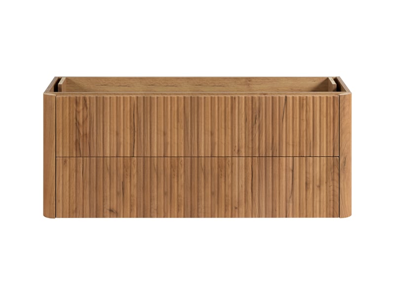 Meuble sous vasque suspendu linea 120 cm chêne craft d'or - Conforama E
