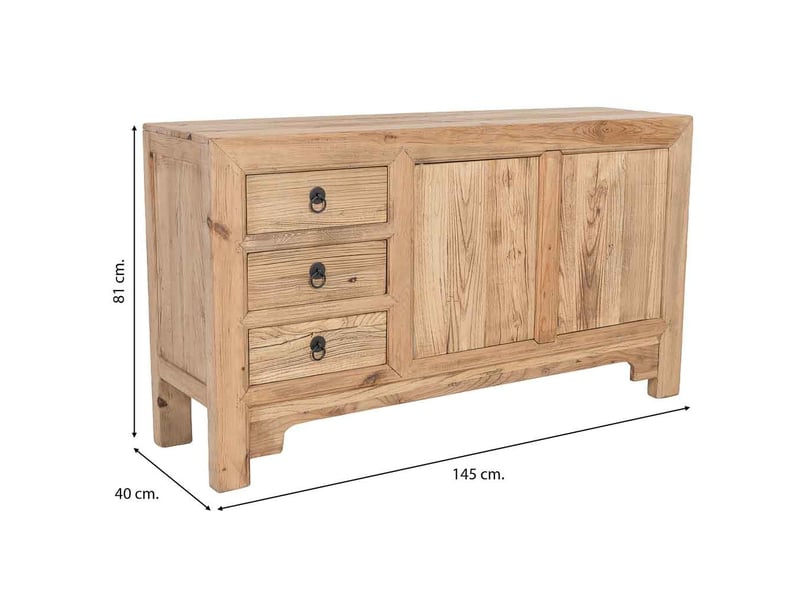  Buffet beige en bois 145x40x81 cm h  - Conforama C