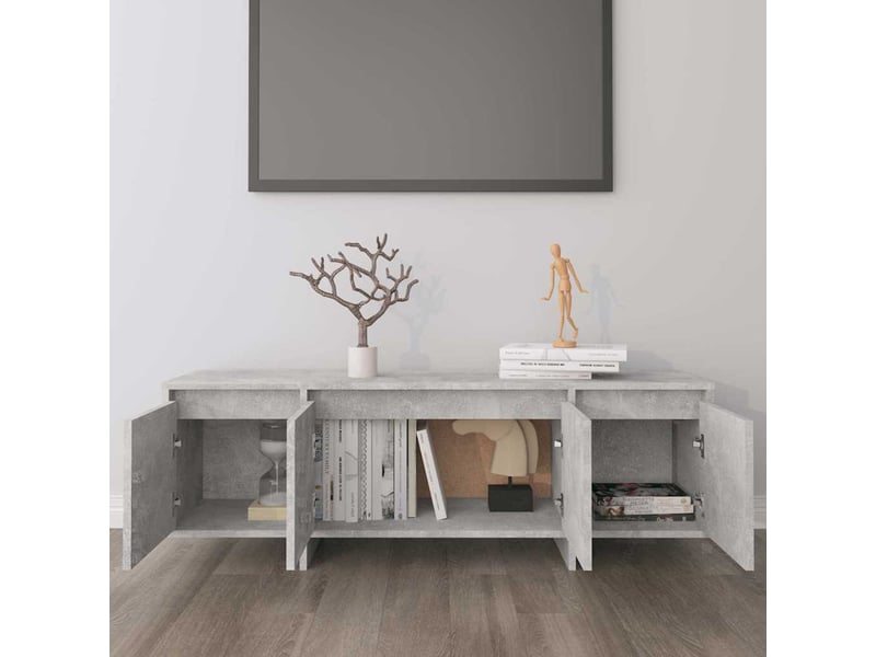  Meuble tv - banc tv - meuble de rangement gris béton 120x30x40,5 cm bois d'ingénierie  - Conforama C