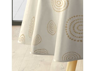 Nappe toile cirée ronde celte 160cm naturel