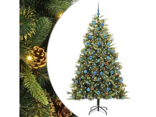 Sapin de noël - arbre de noël artificiel avec branches pliables et cônes 210 cm