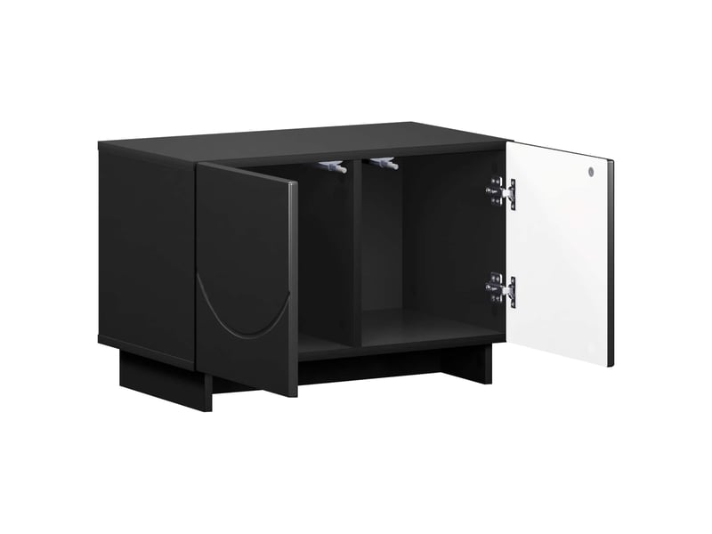  Meuble tv moderne, banc tv 60x34.5x40 cm noir bois d'ingénierie shl14904  - Conforama C