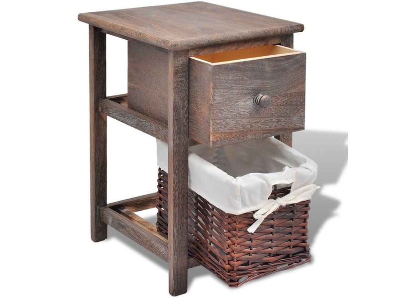  Lot de 2 table de chevet - cabinet de chevet - table de nuit bois marron  - Conforama C