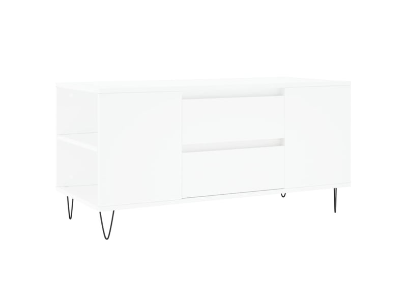  Table basse - table de salon - table à thé blanc 102x44,5x50 cm bois d'ingénierie  - Conforama A