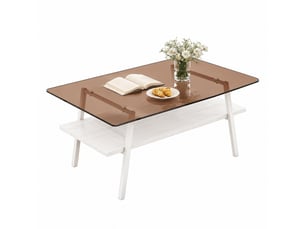 Table basse rectangulaire coloris bicolore <strong>CHICFURN</strong> <strong></strong> - 58 cmx98 cm