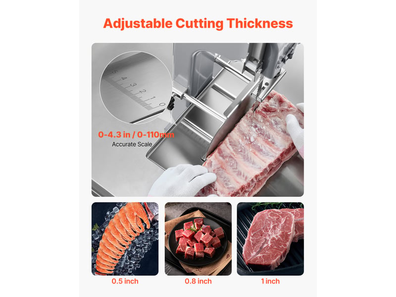  Vevor scie à os de boucher électrique scie à ruban 1100 w pour viande congelée  - Conforama D
