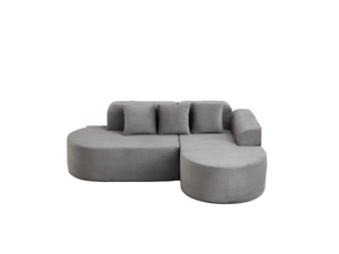 Canapé d'angle droit fixe <strong></strong> <strong></strong> 4 places Tissu gris