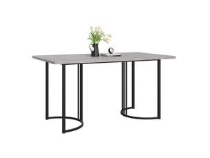 Table de salle à manger rectangulaire en mdf avec pieds réglables 140×80×75 cm gris