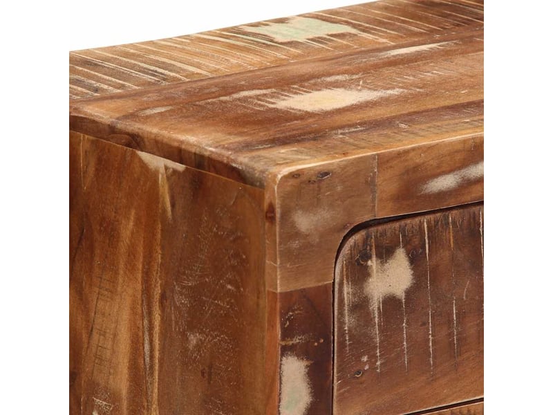  Lot de 2 table de chevet - cabinet de chevet - table de nuit 40x32x46 cm bois massif de récupération  - Conforama E