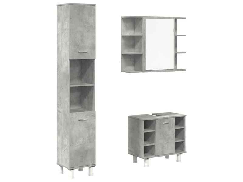 Ensemble de meubles de salle de bain 3 pcs gris béton cf63785 - Conforama A