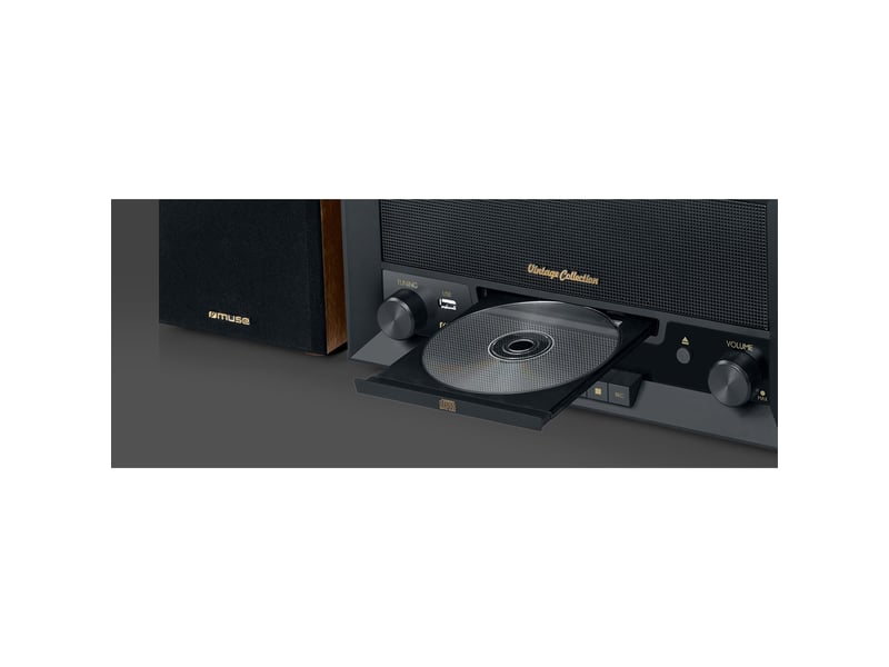  Platine vinyle muse mt-120 mb avec système cd, bluetooth, usb, stéréo 3 vitesses 33-45-78 tours  - Conforama C