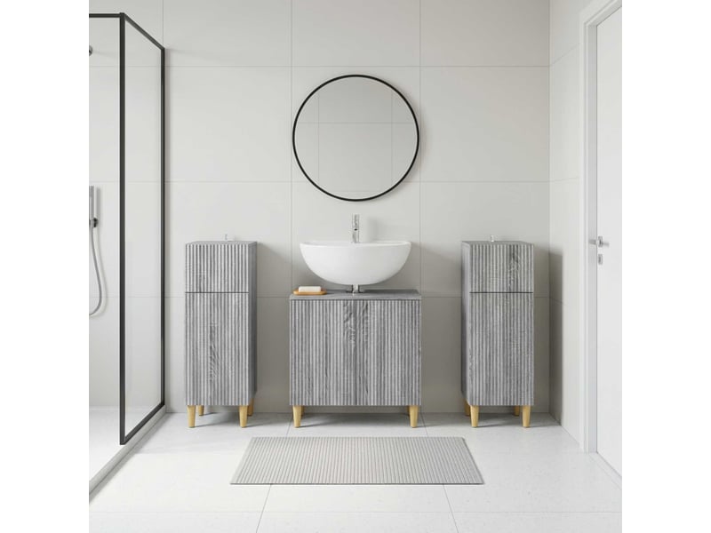  Ensemble de meuble de salle de bain 3 pièces arnhem sonoma gris cf63332  - Conforama B