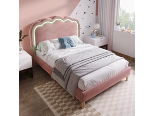 Lit simple 90x200 cm <strong>HAUSS SPOLE</strong>  <strong></strong> coloris rose