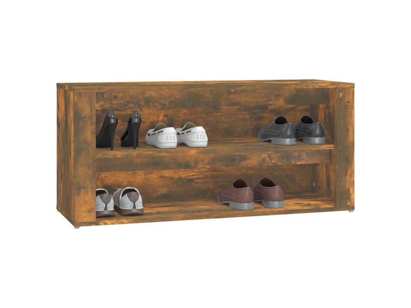  Meuble à chaussures, étagère à chaussures chêne fumé 100x35x45 cm bois d'ingénierie  - Conforama D