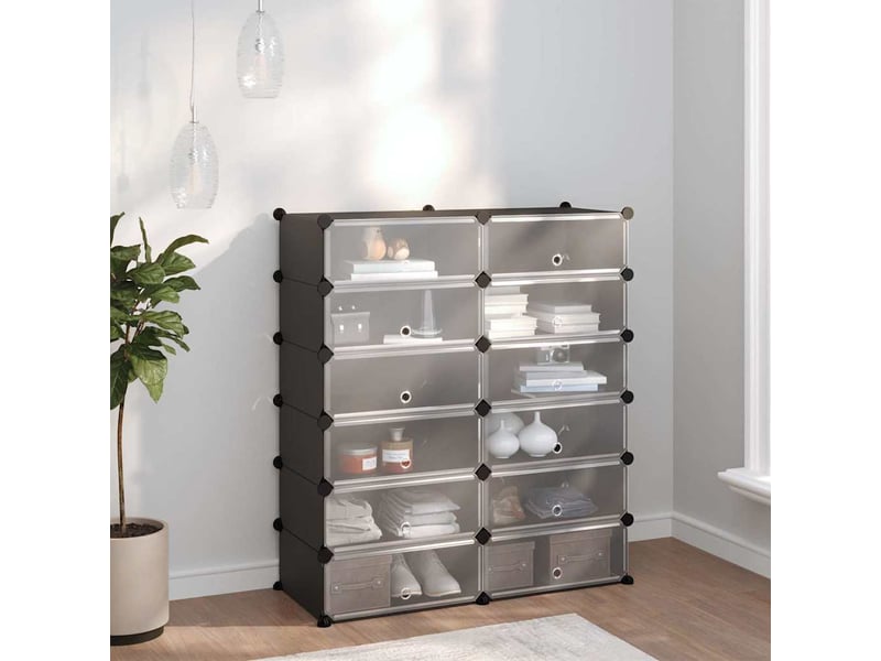  Meuble à chaussures, étagère à chaussures noir 94,5x36,5x106 cm pp  - Conforama B