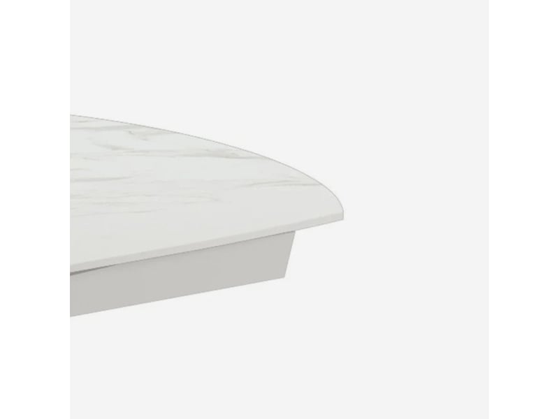  Table extensible en céramique et métal glide - blanc - marbre calacatta  - Conforama D
