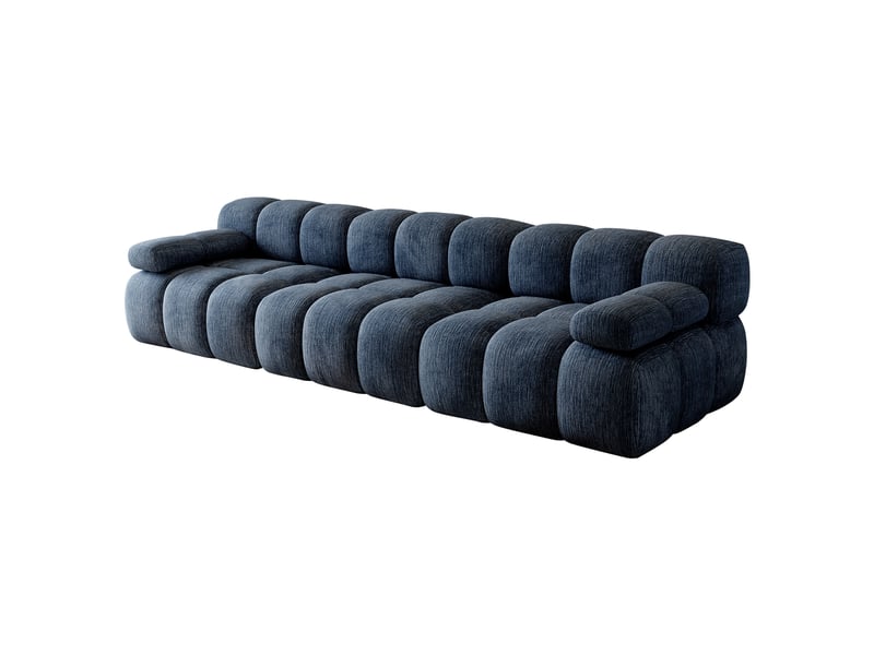  Canapé 3 places,300x100x68 cm,sans montage,chenille,bleu  - Conforama D