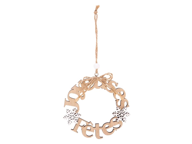  Sujet de noël en bois mini couronne  - Conforama A