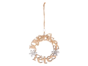 Sujet de noël en bois mini couronne