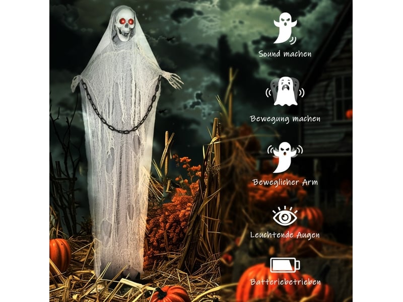  Décoration halloween faucheuse 70x16x183 cm métal gris  - Conforama D