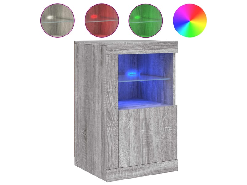  Armoires latérales et lumières led 2 pcs sonoma gris  - Conforama E