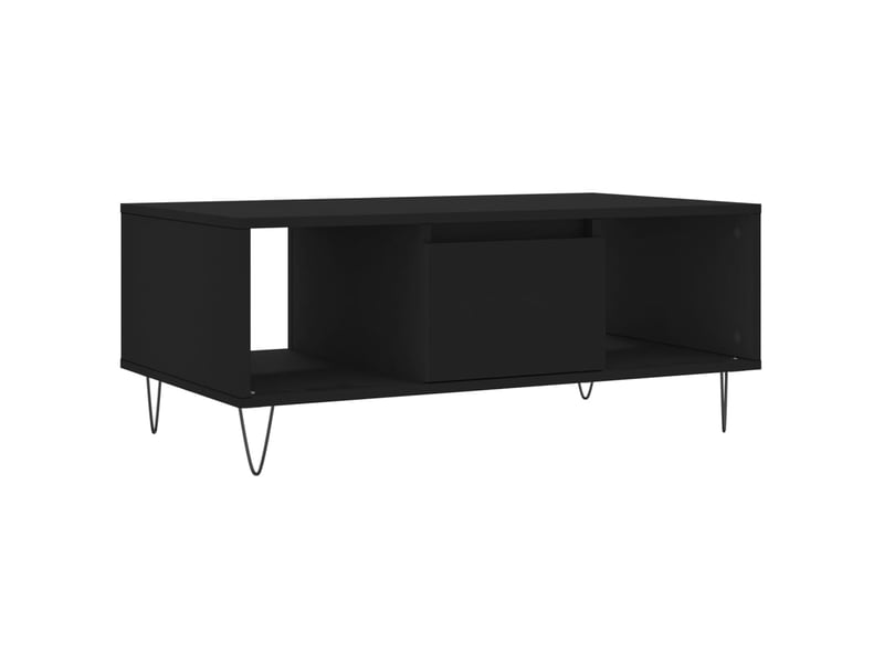  Table basse | table de salon noir 90x50x36,5 cm bois d'ingénierie shl7972  - Conforama A