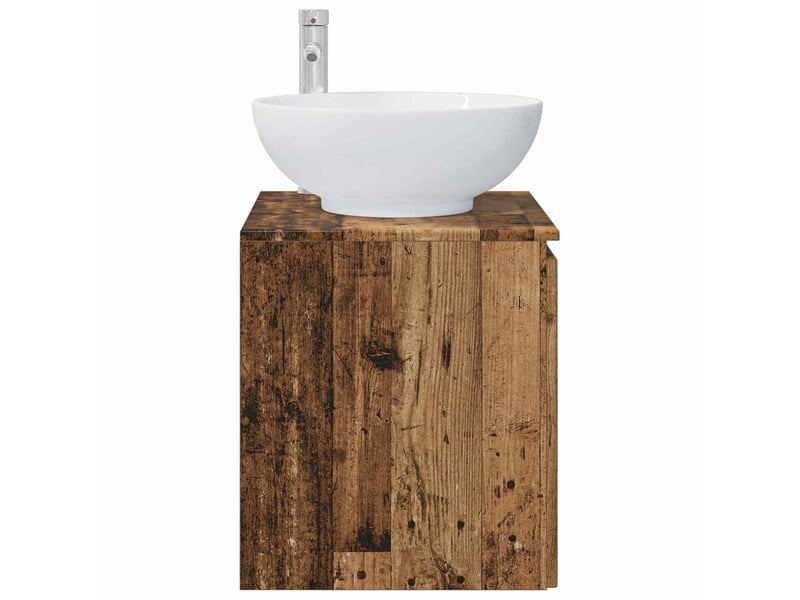 Vanité de lavabo mural, meuble de rangement bois ancien 49.5x44.5x65 cm shl6313 - Conforama D