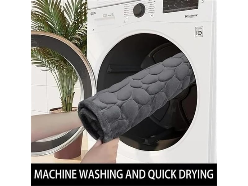  Tapis de bain 40*60cm galet absorbant antidérapant gris clair surface à séchage rapide toucher agréable reste stable au sol facile  - Conforama D