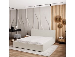 Lit coffre 120x200cm <strong>MASSENO</strong> <strong></strong> coloris beige