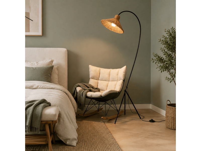  Lampadaire en rotin tressé – sans ampoule ASLED-764 - Conforama C