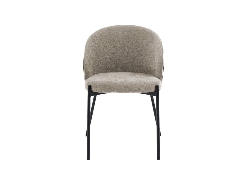  Lot de 2 chaises bois de peuplier teinté noyer. Acier noir et tissu texturé taupe - paul  - Conforama E