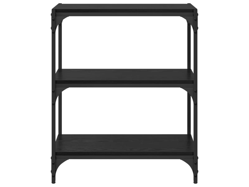  Bibliothèque, meuble de rangement salon chêne noir 60 x 33 x 70,5 cm  - Conforama E