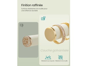 Porte-bracelet, 3 niveaux, plateaux en velours, support amovible, blanc