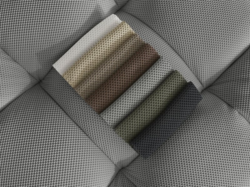  Bobochic canapé droit fixe 3 places cloud tissu mesh avec pouf gris clair CLOUD - Conforama C