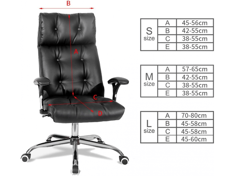  Housse de chaise de bureau universelle en microfibre élastique lavable avec accoudoirs élastiques pour fauteuils de direction confortables noir, tai XLH-ZLS-009307ZLS - Conforama B