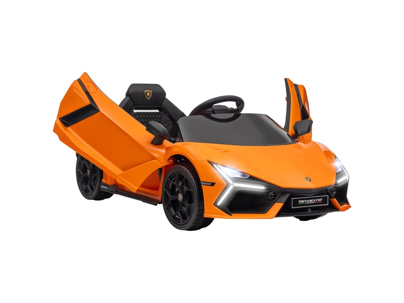  Voiture électrique pour enfants de 3 à 5 ans, conduite souple, télécommandée, avec klaxon, en plastique et métal, orange  - Conforama A