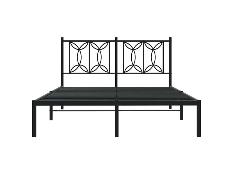  Lit double- lit adulte -  cadre de lit métal sans matelas avec tête de lit noir 135x190cm  - Conforama C