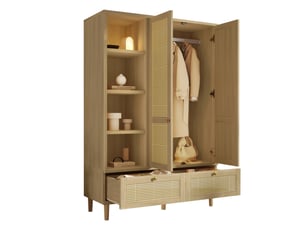 Armoire 2 porte(s) 2 tiroir(s) DZMDIP coloris bois clair largeur 50 cm