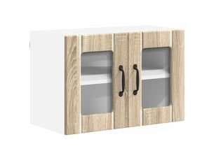 Meuble mural de cuisine, cabinet en verre mural chêne sonoma 60x31x40cm shl6115