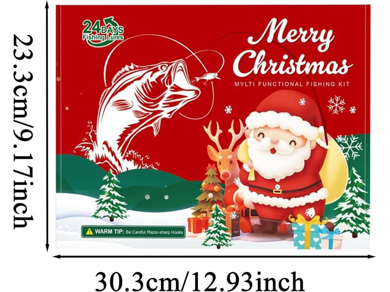  Calendrier de l’avent pêche 2026, 24 jours de leurres et accessoires de pêche, cadeau de noël pour pêcheur  - Conforama E