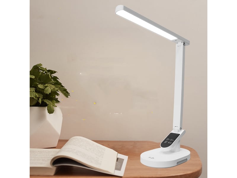  Lampe de bureau led à intensité variable – port de chargement usb, blanc  - Conforama C