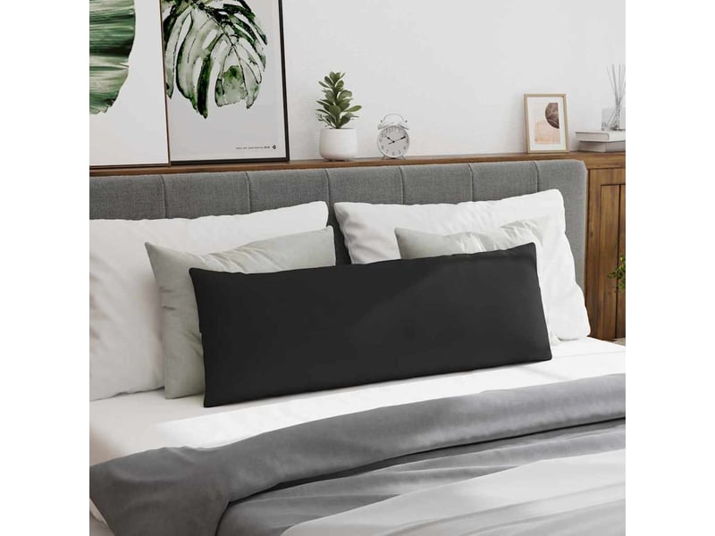  Lot de 2 coussins de canapé, coussins décoratifs tissu noir 120 x 40 cm cf58907  - Conforama D
