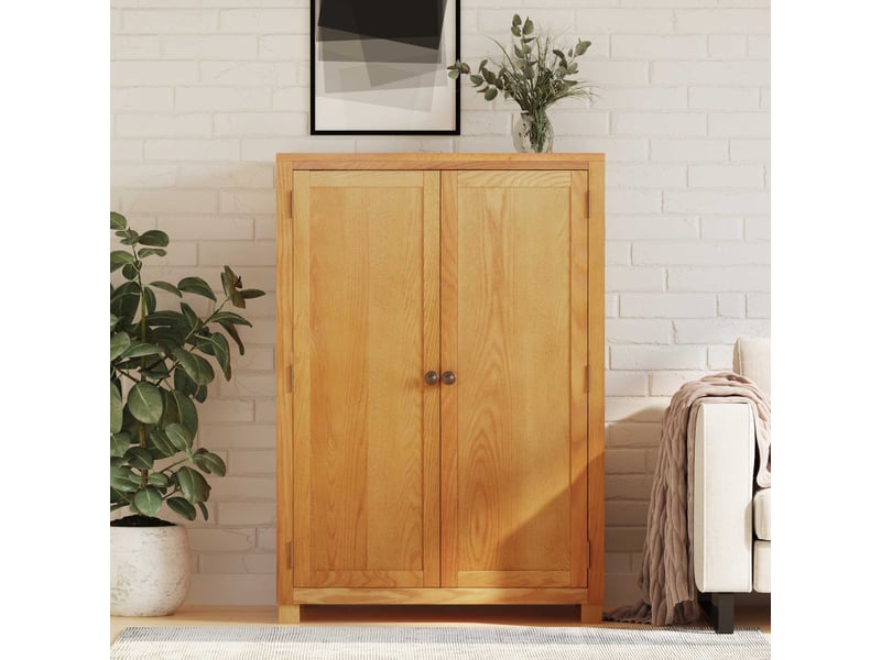  Armoire de rangement avec porte marron 80x50x115 cm bois de chêne massif  - Conforama C