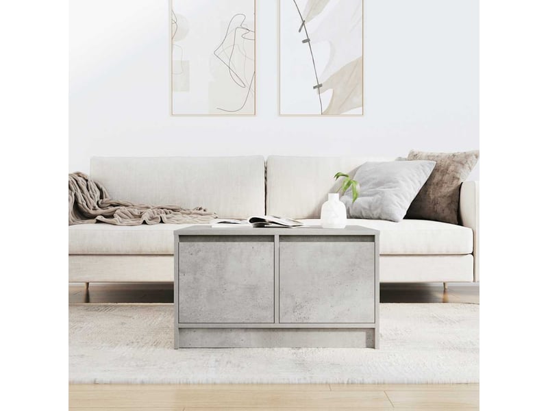  Table basse - table de salon - table à thé avec tiroirs gris béton 70,5x70x40 cm  - Conforama C