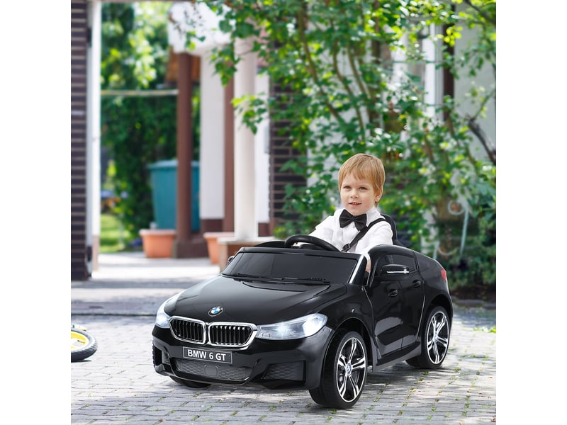  Voiture électrique enfants 6 v 3 kmh max. Effets sonores et lumineux télécommande incluse noir bmw 6 gt  - Conforama C